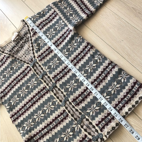 Vintage Grace Nordic Jacquard Clasp Button Cardigan Granny - Picture 7 of 11